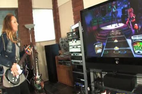 Khloe Hart Playing Guitar Hero