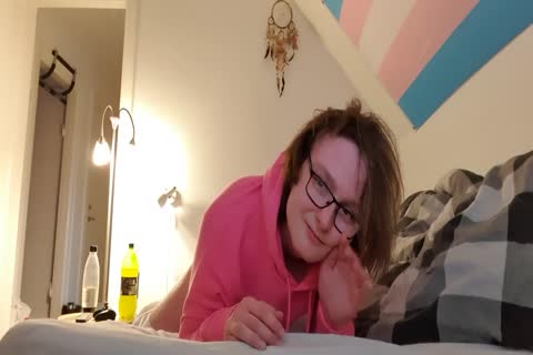 juicy Femboy Riding dildo whilst Wearing juicy Pink Hoodie