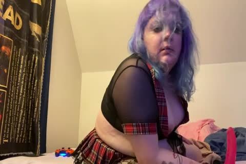 Solo chubby shemale ass fucking