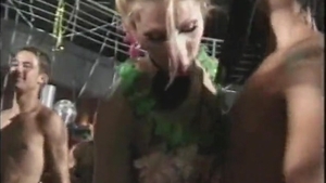 Large group Of Freaks pound At tgirl fuckfest Party