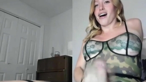 blond lady-man Masturbating Her dong In bed