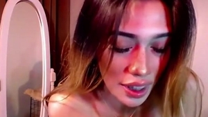 Skinny oriental tgirl With large bazookas Wanks On web camera