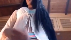 nice-looking lady-man latina Strokes Her Shecock
